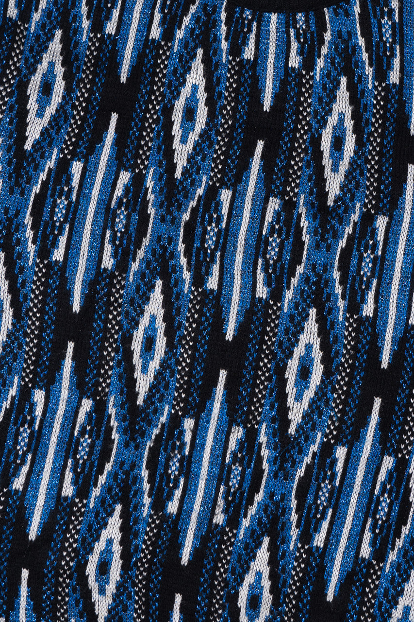 Vintage Blue Argyle Stripe 80s Sweater