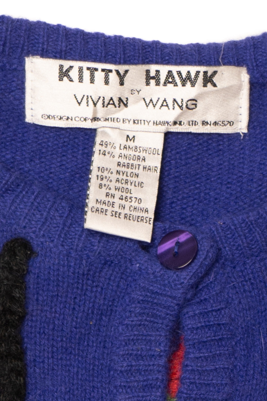 Vintage Kitty Hawk by Vivian Wang Abstract Squiggle 80s Sweater