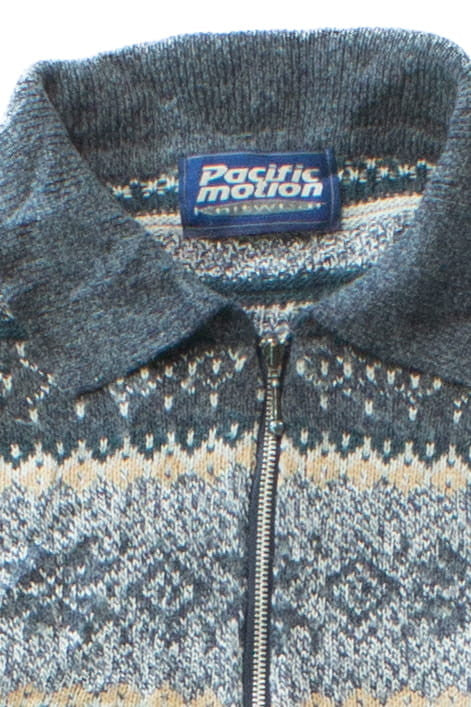 Vintage Pacific Motion Quarter Zip 80s Sweater