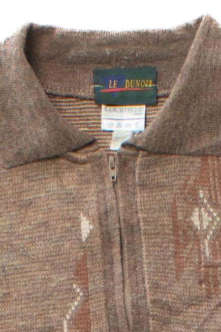 Vintage Le Dunois Quarter Zip 80s Sweater