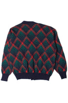 Vintage Diamond Pattern Pure Laine 80s Sweater