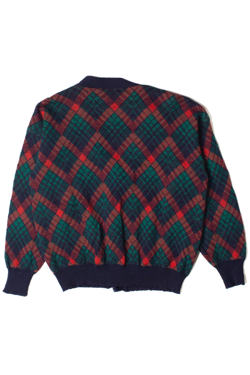 Vintage Diamond Pattern Pure Laine 80s Sweater