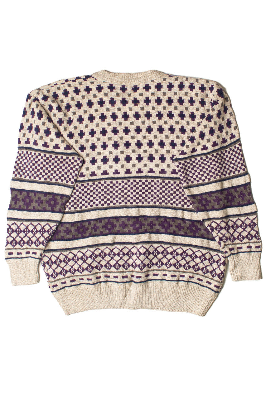 Vintage Penn's Landing Stripe Pattern 80s Sweater