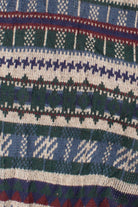Vintage Fine Line Geometric Stripe Pattern 80s Sweater