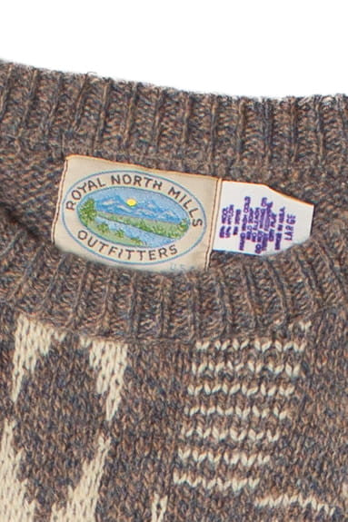 Vintage Royal North Mills Southwestern Motif Wool 80s Sweater