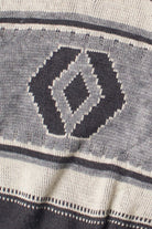 Vintage Gray Geometric Striped V Neck 80s Sweater