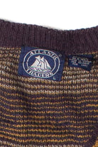 Vintage Atlantic Traders Geometric Pattern V Neck 80s Sweater