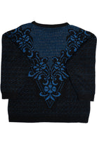Vintage Blue Metallic Kinetic 80s Sweater