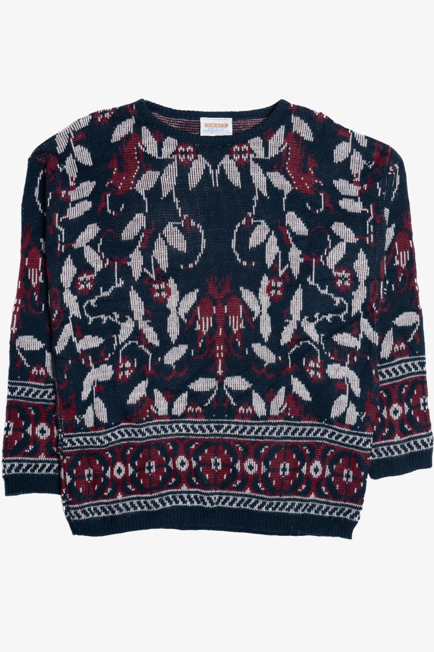 Vintage Floral  Fortune Knits Inc 80s Sweater