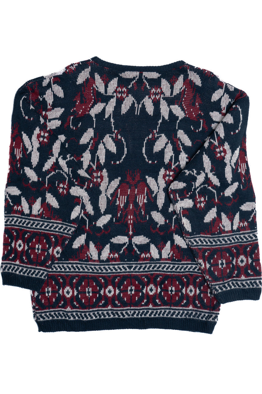 Vintage Floral  Fortune Knits Inc 80s Sweater