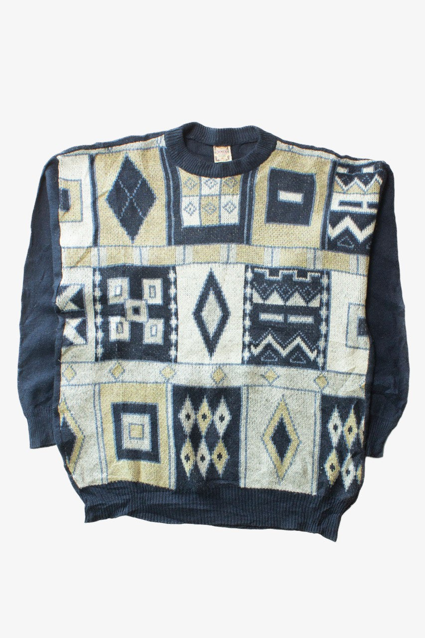 Vintage Diamond Squares 80s Sweater (1990s)