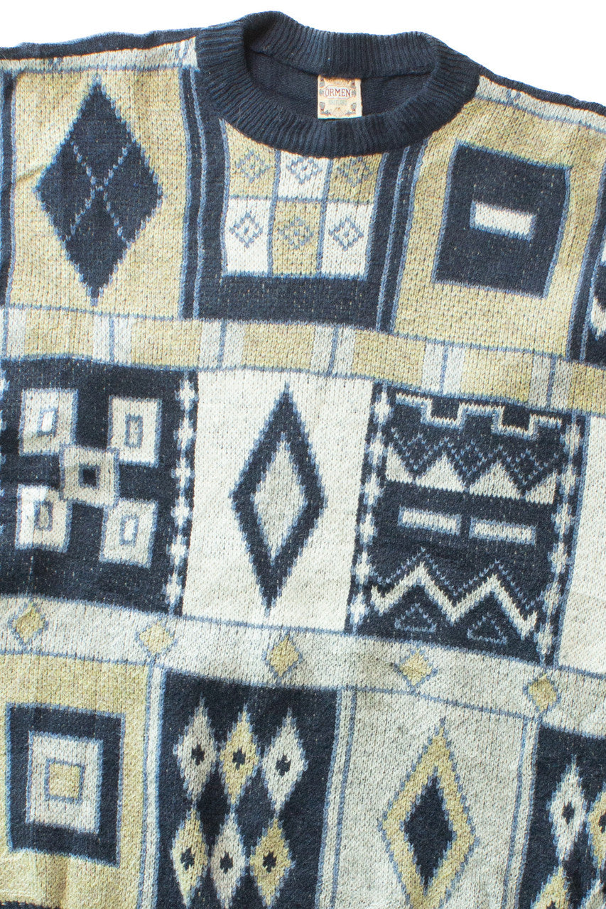 Vintage Diamond Squares 80s Sweater (1990s)