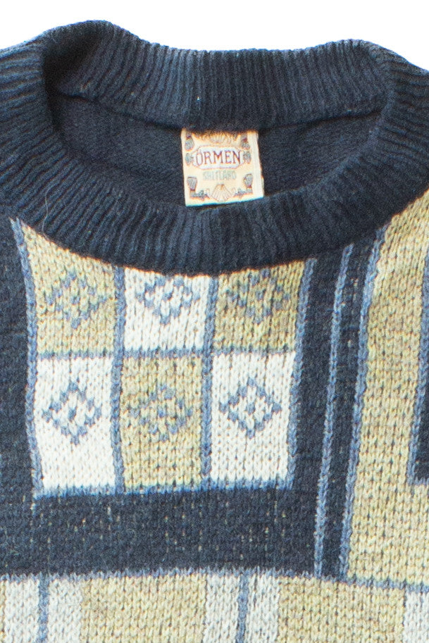 Vintage Diamond Squares 80s Sweater (1990s)