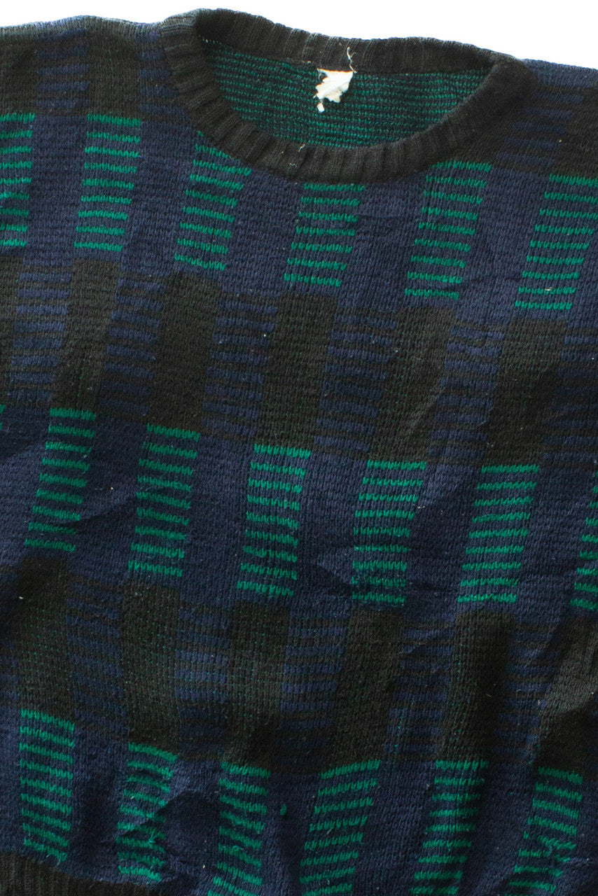 Vintage Black & Green 80s Sweater (1980s)