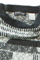 Vintage Black & White Patch 80s Sweater (1980s)
