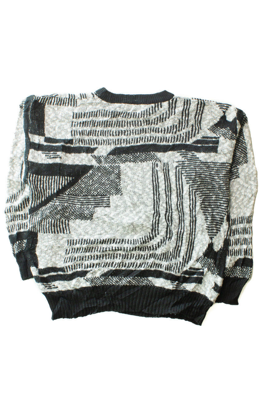 Vintage Black & White Patch 80s Sweater (1980s)