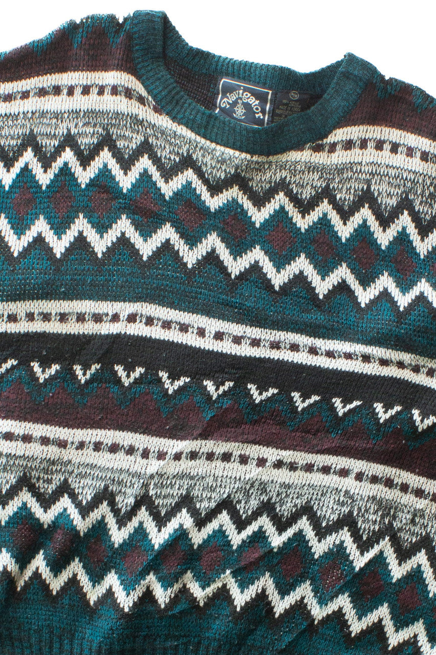 Vintage Navigator Zig Zag 80s Sweater (1990s)