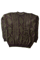 Vintage Olive Pattern 80s Sweater (1980s)