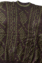 Vintage Olive Pattern 80s Sweater (1980s)
