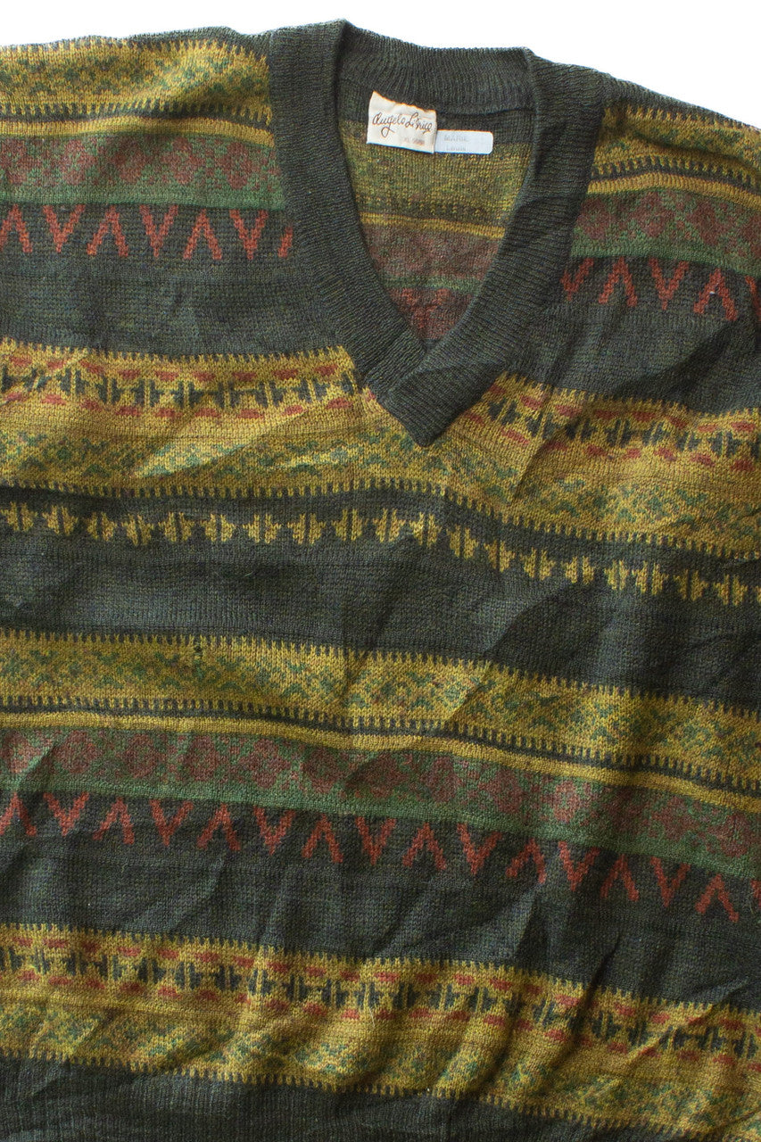 Vintage Angelo Litrico V-Neck 80s Sweater (1980s)