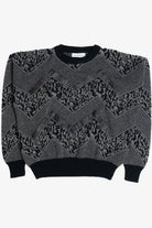Vintage Expressions Leather Detail 80s Sweater