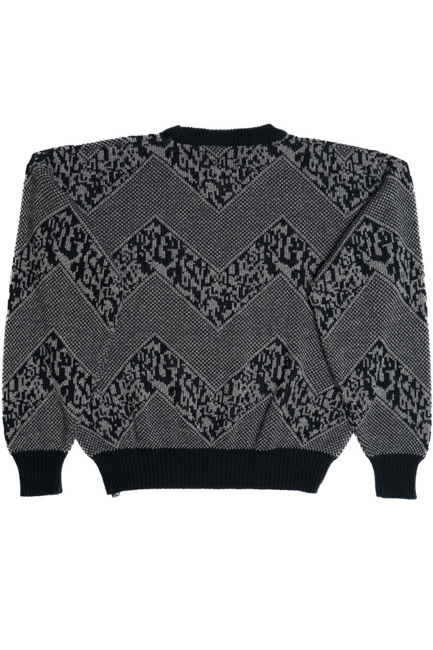 Vintage Expressions Leather Detail 80s Sweater