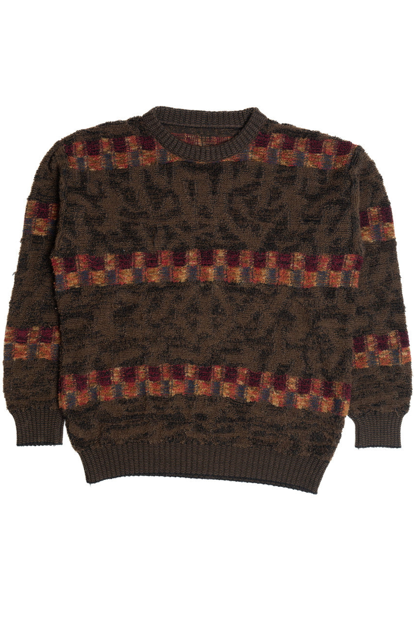 Vintage Patterned Stripe 80s Sweater 4521