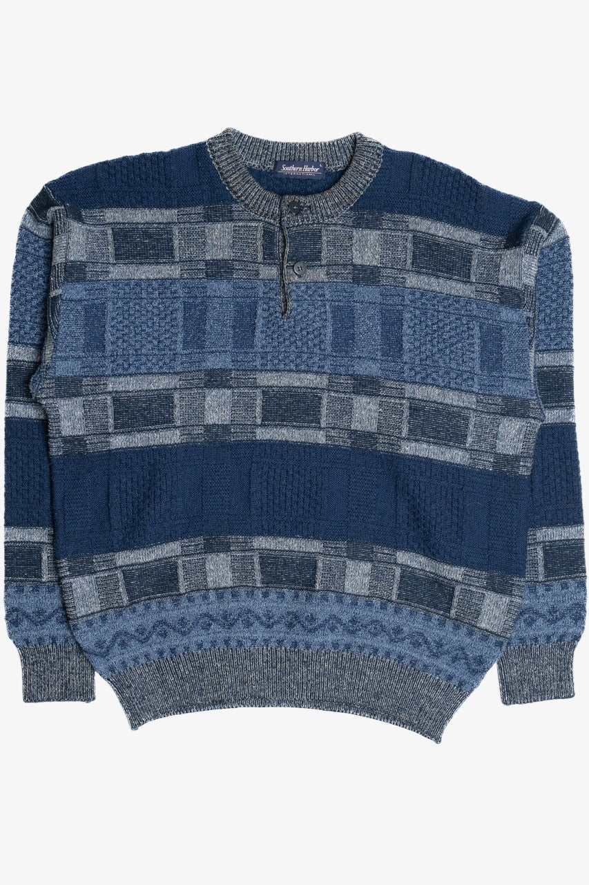 Vintage Southern Harbour International Henley Button 80s Sweater
