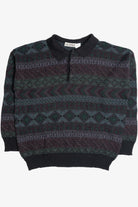 Vintage Haye Johnson Geometric Striped 80s Sweater
