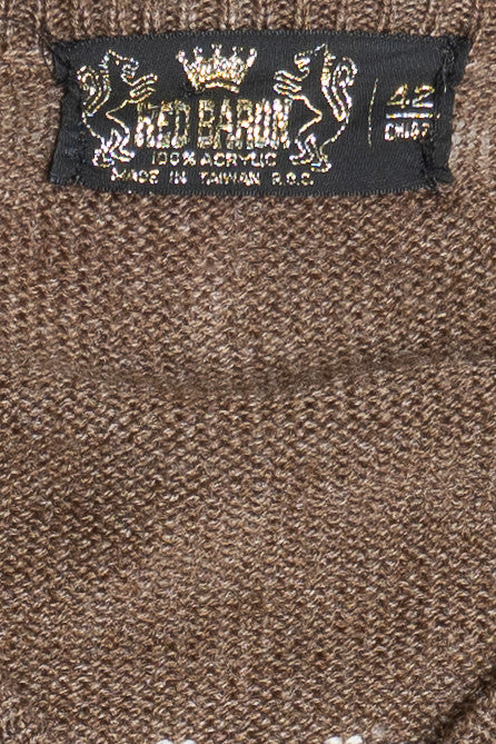 Vintage Red Baron V-Neck 80s Sweater