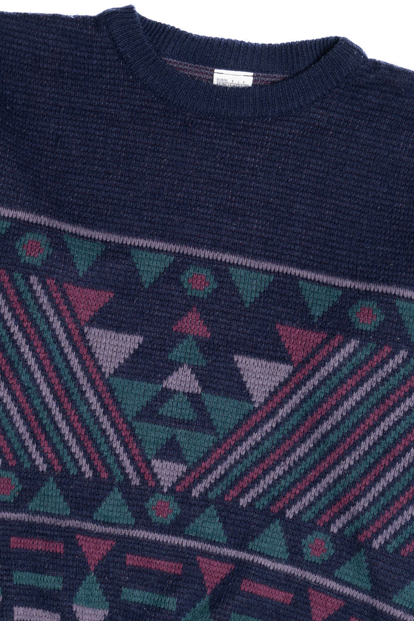 Vintage Triangle Pattern 80s Sweater