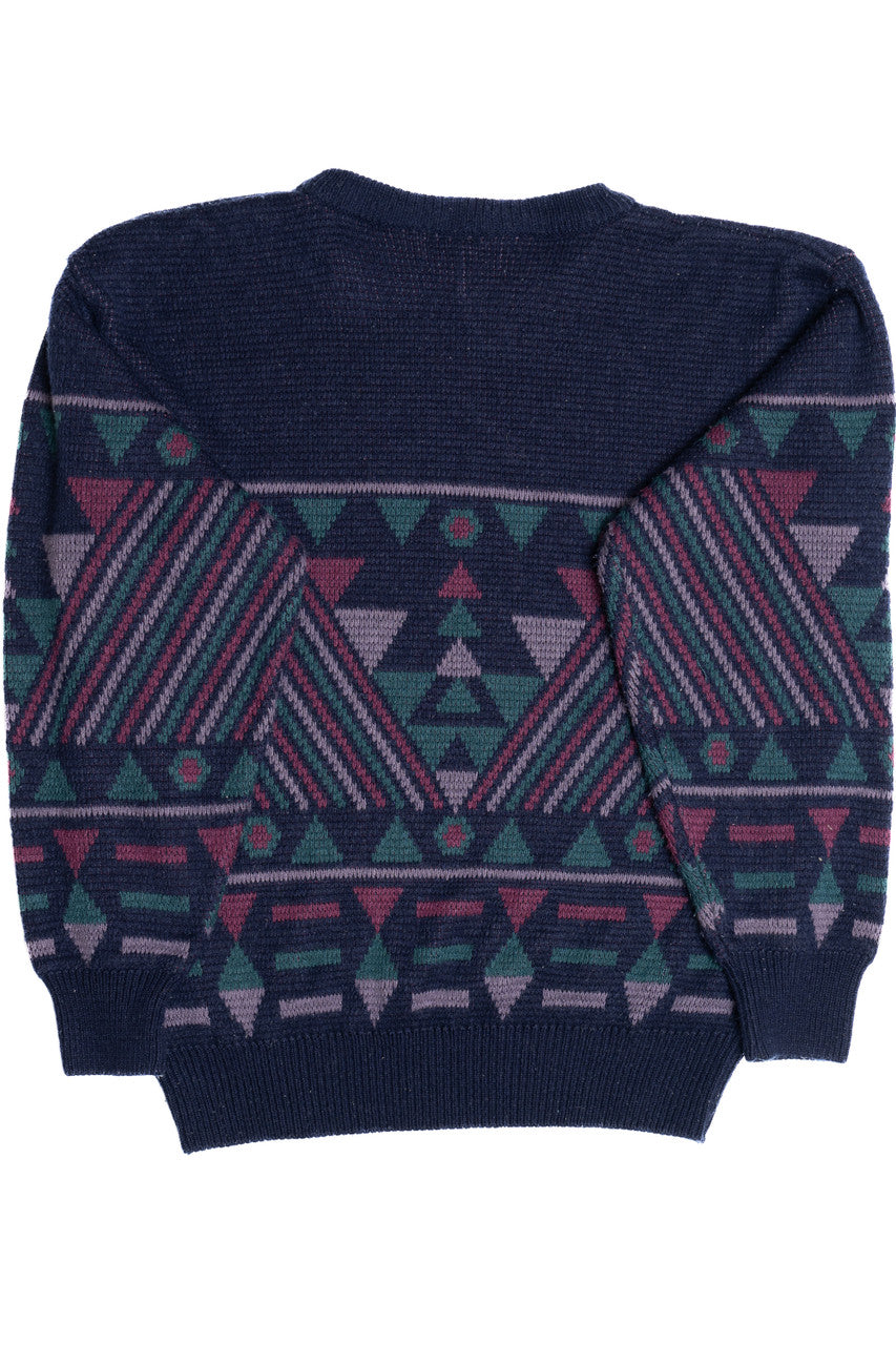Vintage Triangle Pattern 80s Sweater