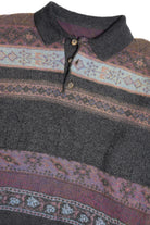 Vintage Two Button Space Dye Cool Tones 80s Sweater