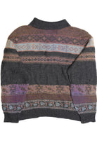 Vintage Two Button Space Dye Cool Tones 80s Sweater