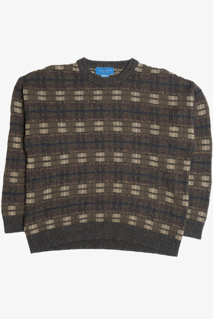 Vintage Neutral Grid Towncraft 80s Sweater