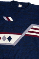 Vintage Navy Knit Graphic 80s Sweater