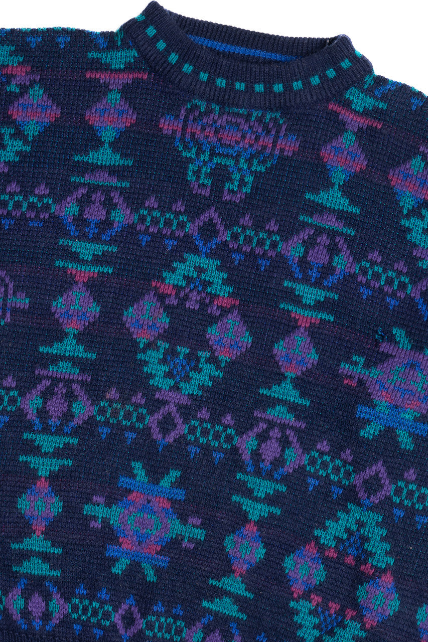 Vintage Todays News Bright 80s Sweater