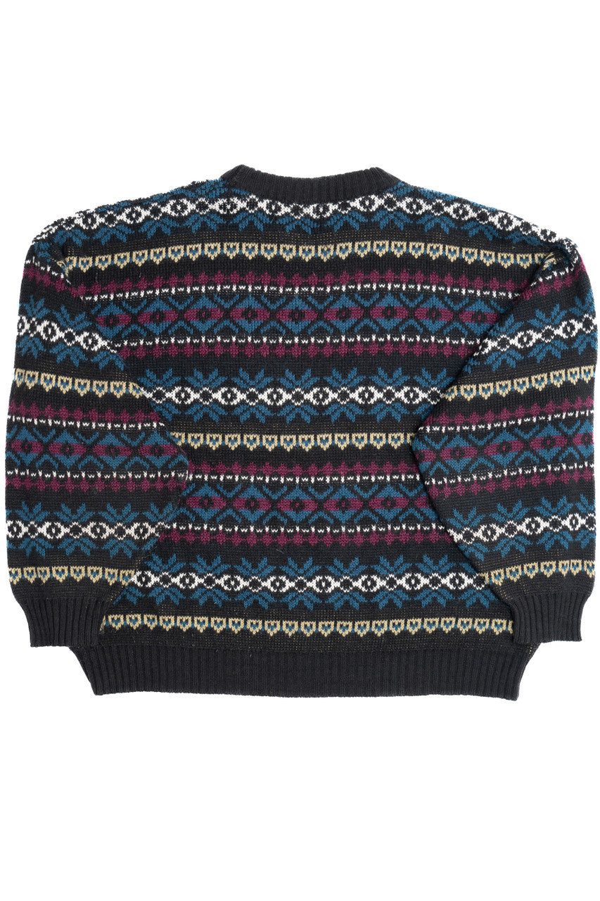 Vintage Geometric Striped 80s Sweater 4558