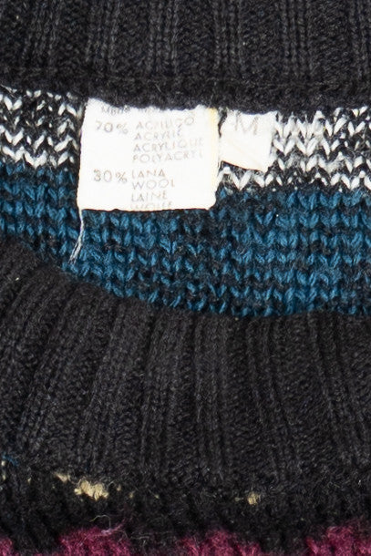 Vintage Geometric Striped 80s Sweater 4558