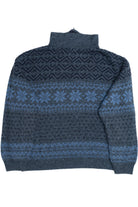 Vintage Basic-Line Quarter Zip Snowflake Knit 80s Sweater