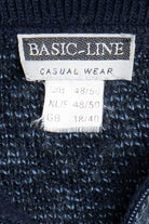 Vintage Basic-Line Quarter Zip Snowflake Knit 80s Sweater