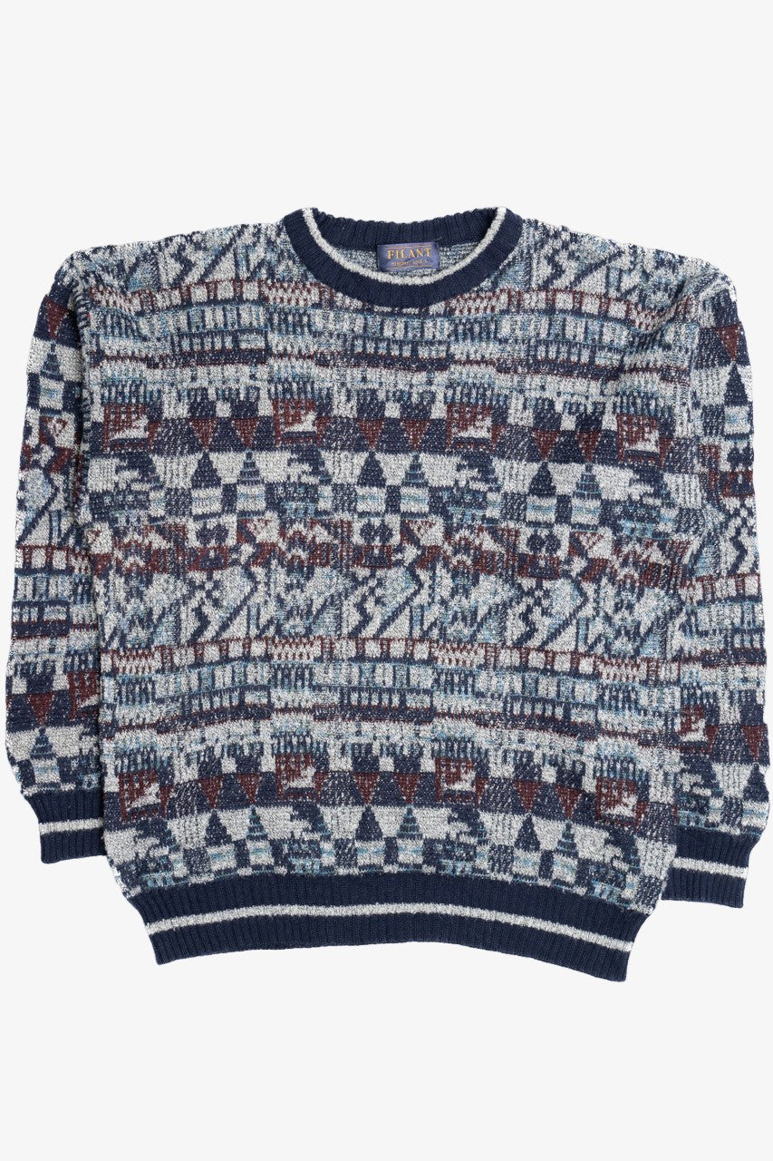Vintage Filant Blue & Maroon 80s Sweater