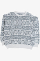 Vintage Gray Geometric 80s Sweater 4566