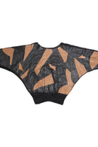 Vintage Leather Crochet Patchwork Batwing 80s Sweater (1980s)