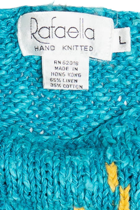 Vintage Sunny Hand Knit Rafaella Sweater Top (1980s) 45733