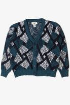 Vintage Geometric Pattern Expressions 80s Sweater