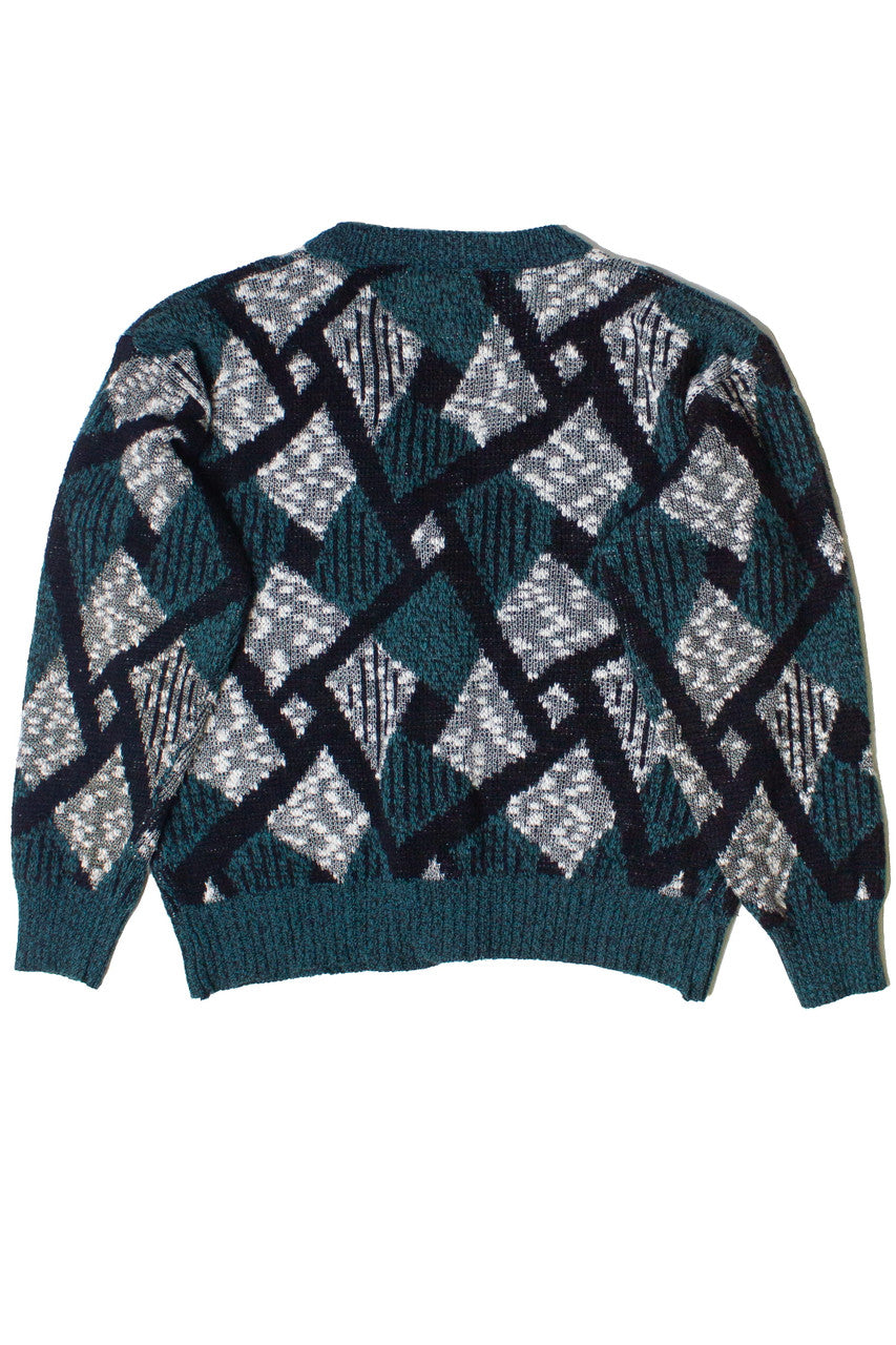 Vintage Geometric Pattern Expressions 80s Sweater