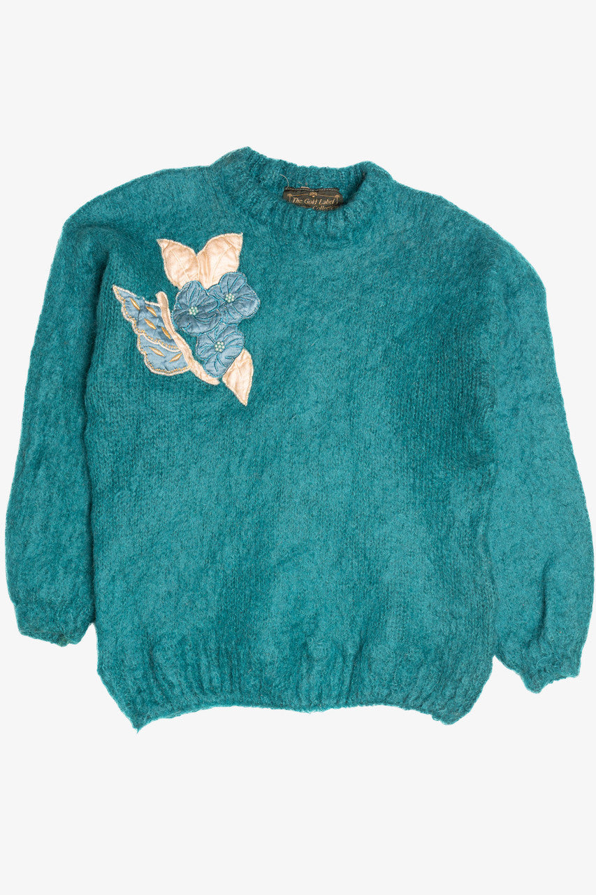 Vintage Floral Applique The Gold Collection 80s Sweater (1980s)