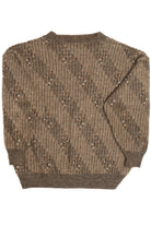 Vintage Suede Detail Les 3 Lords 80s Sweater (1980s)