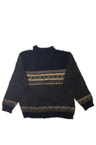 Vintage  Green Leaves Quarter-Zip 80s Sweater